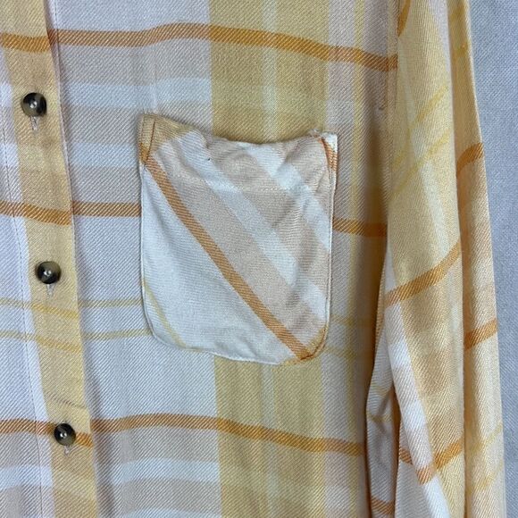 Topshop Yellow Plaid Front Pocket Button Up - Picture 6 of 10
